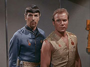Captain Kirk with the mirror Spock in Mirror, Mirror