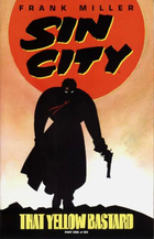 Cover to That Yellow Bastard #1. Art by Frank Miller. It shows a menacing-looking Detective Hartigan.