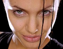 Angelina Jolie as Lara Croft in Tomb Raider.