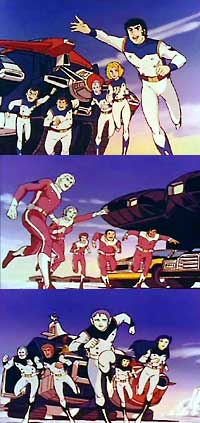 Top: The Air Team.  Middle: The Land Team.  Bottom: The Sea Team.